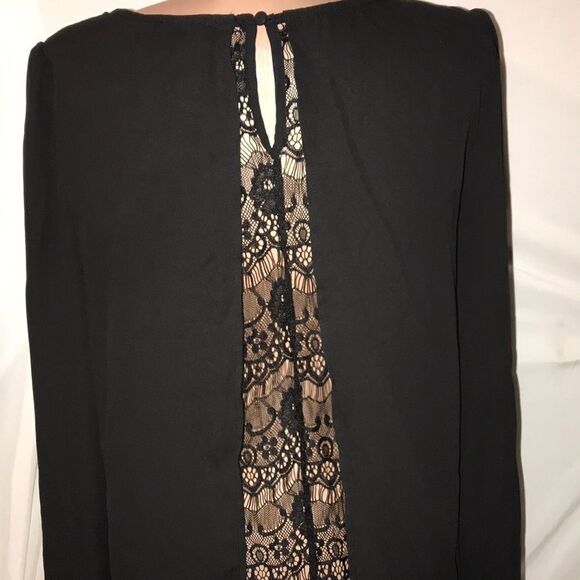 Papaya Women's Black Lace Long Sleeve Blouse Top Size Large - Picture 4 of 7
